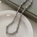 Vintage Zircon Faux Pearl Necklace French Elegant Old Money Geometric Round Choker view 4