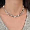 Vintage Zircon Faux Pearl Necklace French Elegant Old Money Geometric Round Choker view 1