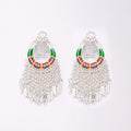 Ethnic Vintage Tassel Earrings Palace Style Geometric Enamel Long Drop Fashion Ear Jewelry view 5