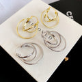 Minimalist Metal Round Hollow Hoop Earrings Unique Geometric Light Luxury Commuter Jewelry view 4