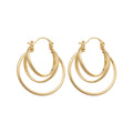 Minimalist Metal Round Hollow Hoop Earrings Unique Geometric Light Luxury Commuter Jewelry view 5