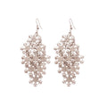 Light Luxury Alloy Rhinestone Snowflake Tassel Drop Earrings Elegant Geometric Ear Hook Jewelry view 5