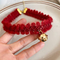 Light Luxury Knit Cord Bell Pendant Collarbone Necklace Round Geometric Elegant Choker view 2
