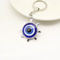 Metal Blue Evil Eye Keychain Lucky Car Key Ring view 4
