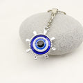 Metal Blue Evil Eye Keychain Lucky Car Key Ring view 3