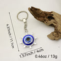 Metal Blue Evil Eye Keychain Lucky Car Key Ring view 2