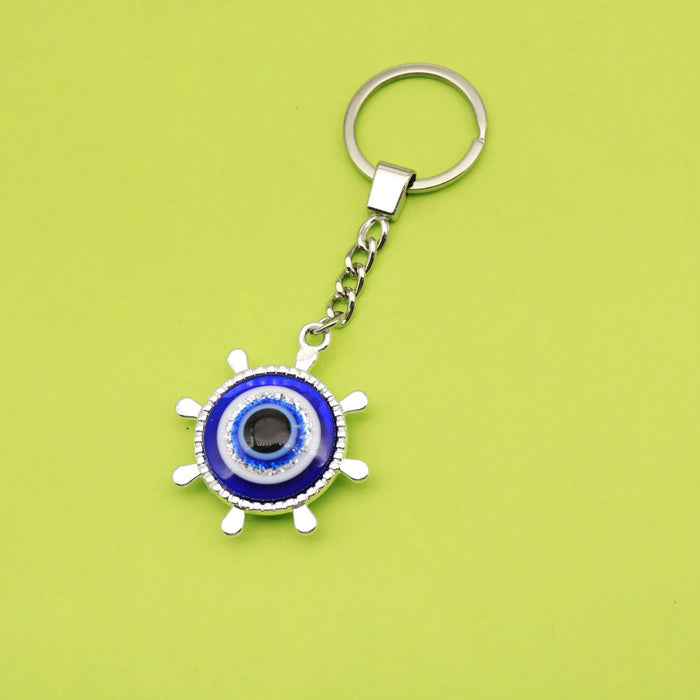 Metal Blue Evil Eye Keychain Lucky Car Key Ring