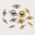 4-8mm Double Loop Stainless Steel Ball Pendant Solid Gold Round Bead DIY Bracelet Charm view 2