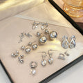Asymmetric Rhinestone Music Note Earrings For Women Korean Trendy Statement Drop Ear Jewelry view 1