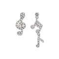 Asymmetric Rhinestone Music Note Earrings For Women Korean Trendy Statement Drop Ear Jewelry view 5