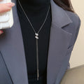 Copper Zircon Twisted Letter S Pendant Sweater Necklace Light Luxury Minimalist Jewelry view 1
