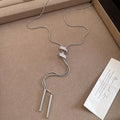 Copper Zircon Twisted Letter S Pendant Sweater Necklace Light Luxury Minimalist Jewelry view 4