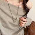 New Chinese Style Copper Wood Horse Pendant Sweater Necklace Retro Light Luxury Zodiac Jewelry view 2