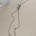 Copper Zircon Twisted Letter S Pendant Sweater Necklace For Women Casual Light Luxury Style view 2