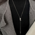 Copper Zircon Twisted Letter S Pendant Sweater Necklace For Women Casual Light Luxury Style view 3