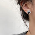 Korean Sparkling Zircon Crystal Flower Stud Earrings For Women Light Luxury OL Fashion Jewelry view 4