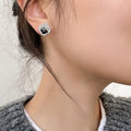 Korean Sparkling Zircon Crystal Flower Stud Earrings For Women Light Luxury OL Fashion Jewelry view 2