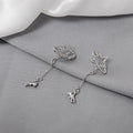 Elegant Crystal Bow Pearl Stud Earrings For Women Luxury Rhinestone Alloy Niche Design Versatile Earrings view 3