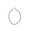 Stainless Steel Tiger Eye Beaded Pendant Necklace, Maillard Vintage Geometric Round Design view 5