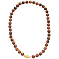 Tiger Eye Look Resin Beaded Round Pendant Maillard Style Sweater Necklace view 5