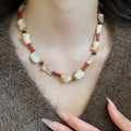 Ethnic Style Irregular Shell Beaded Necklace For Women Geometric Mother Of Pearl Choker view 3