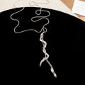 Light Luxury Copper Rhinestone Snake Pendant Clavicle Sweater Necklace For Women view 4