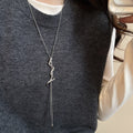 Light Luxury Copper Rhinestone Snake Pendant Clavicle Sweater Necklace For Women view 3