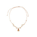 Maillard Retro Alloy Necklace With Zircon Resin Oval Teardrop Pendant For Women view 5