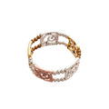 Alloy Square Hollow Heart Print Elastic Bangle, Retro European Style Geometric Bracelet view 5