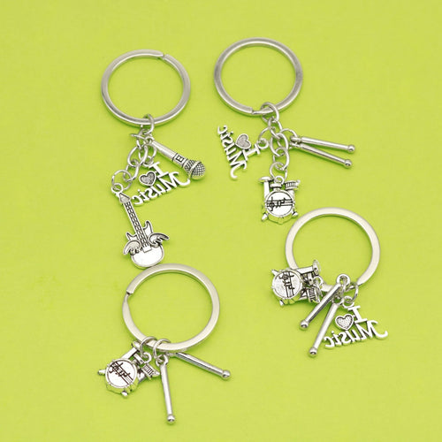 Zinc Alloy Drum Set Keychain Music Lover Backpack Gift