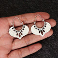 Vintage Ethnic Fan Heart Metal Hollow Ear Cuffs For Women Antique Silver Plated Jewelry Dropshipping Earrings view 5