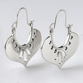Vintage Ethnic Fan Heart Metal Hollow Ear Cuffs For Women Antique Silver Plated Jewelry Dropshipping Earrings view 2