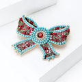 Vintage Alloy Enamel Bow Brooch Pin For Elegant Apparel Accessories view 2