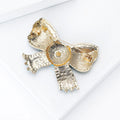 Vintage Alloy Enamel Bow Brooch Pin For Elegant Apparel Accessories view 4
