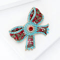 Vintage Alloy Enamel Bow Brooch Pin For Elegant Apparel Accessories view 3