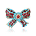 Vintage Alloy Enamel Bow Brooch Pin For Elegant Apparel Accessories view 1