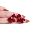 Silver Needle Faux Pearl Zircon Flocked Horse Stud Earrings Light Luxury Chinese Retro Style view 5