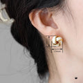 French Style Metal Spiral Design Stud Earrings For Women, Korean Elegant Fashion Accessories view 4