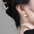 French Style Metal Spiral Design Stud Earrings For Women, Korean Elegant Fashion Accessories view 3