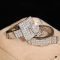 Luxury Shiny Couple Ring Set For Wedding Banquet Dress Accessories And Bridal Jewelry view 4