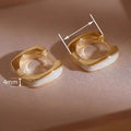 Minimalist Fashion Square Oil Drip Ear Cuffs For Women Korean Style Daily Matching Jewelry Earrings view 4