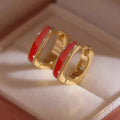 Minimalist Fashion Square Oil Drip Ear Cuffs For Women Korean Style Daily Matching Jewelry Earrings view 5