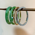 New Chinese Style Resin Marbled Geometric Smooth Round Bangle Minimalist Plastic Bracelet view 2
