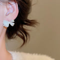 14K Gold Plated Copper Butterfly Bow Stud Earrings With Silver Pins Korean Light Luxury view 3