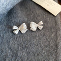 14K Gold Plated Copper Butterfly Bow Stud Earrings With Silver Pins Korean Light Luxury view 4