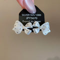 14K Gold Plated Copper Butterfly Bow Stud Earrings With Silver Pins Korean Light Luxury view 2