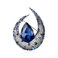 Alloy Crystal Glass Moon Teardrop Brooch Pin For Suit Lapels view 5