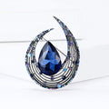 Alloy Crystal Glass Moon Teardrop Brooch Pin For Suit Lapels view 2
