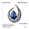 Alloy Crystal Glass Moon Teardrop Brooch Pin For Suit Lapels view 6