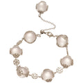 Minimalist Faux Crystal Beaded Snowflake Floral Geometric Bangle For Women view 5